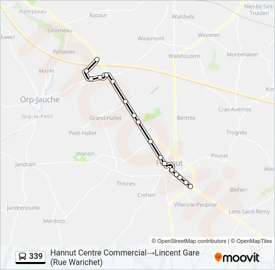 339 Bus Line Map