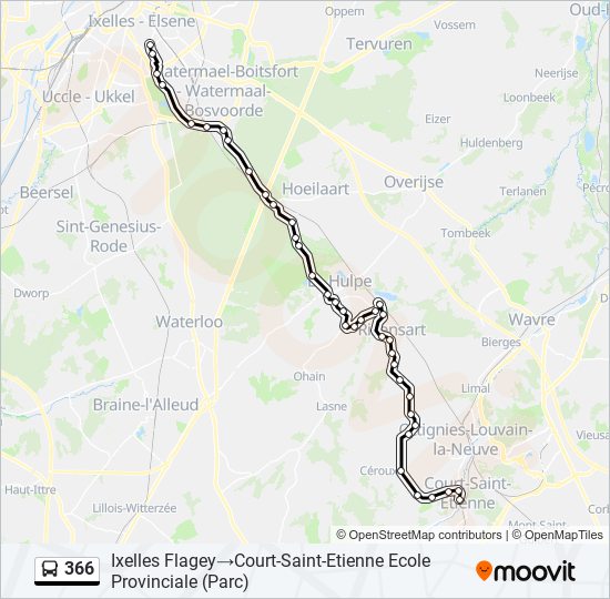 366 bus Line Map