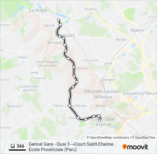 366 Bus Line Map