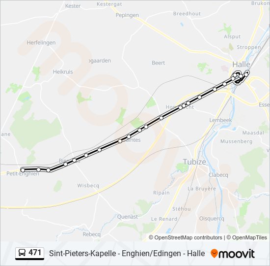 Plan de la ligne 471 de bus