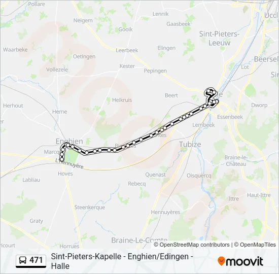 Plan de la ligne 471 de bus