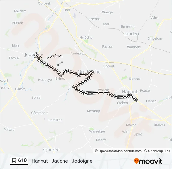 610 Bus Line Map
