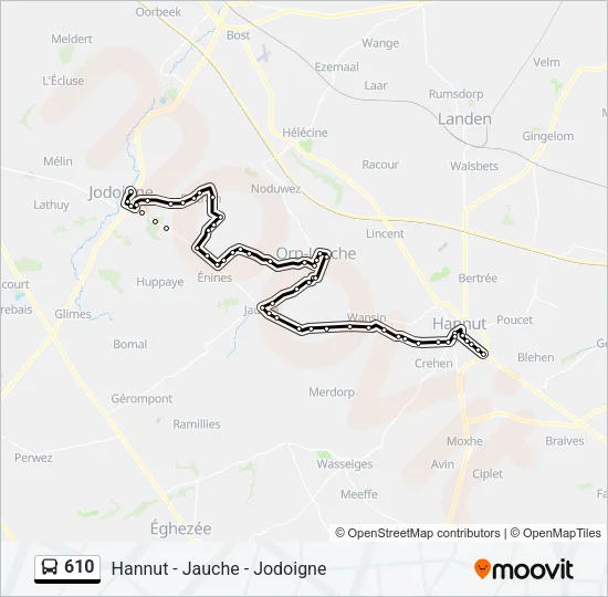 610 Bus Line Map