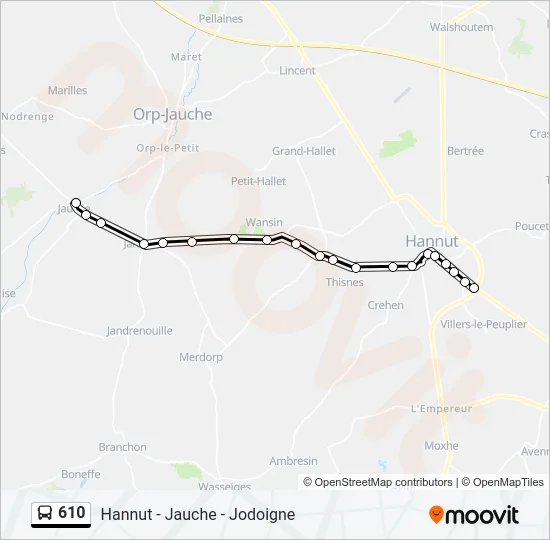 610 Bus Line Map