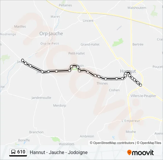 610 Bus Line Map
