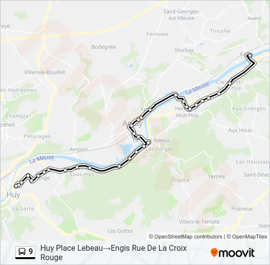 9 Bus Line Map