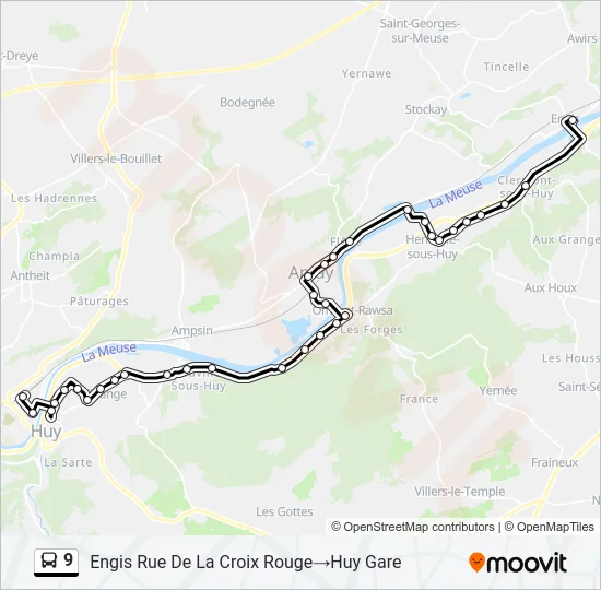 9 Bus Line Map