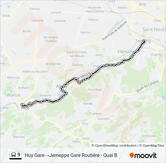 9 Bus Line Map