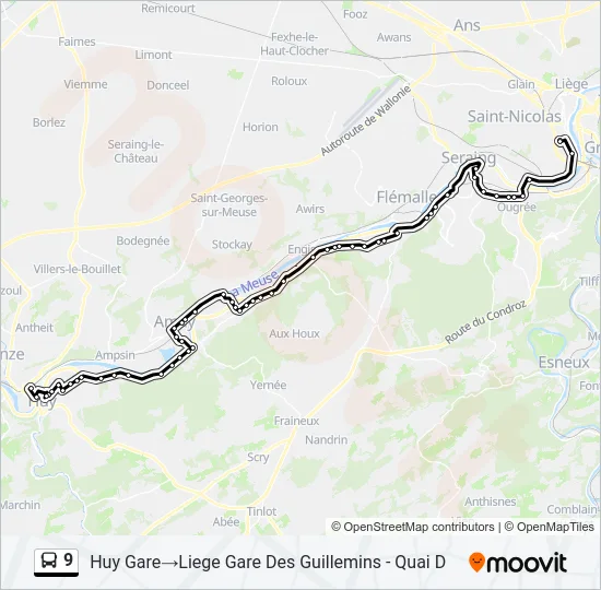 9 Bus Line Map