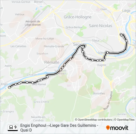 9 Bus Line Map