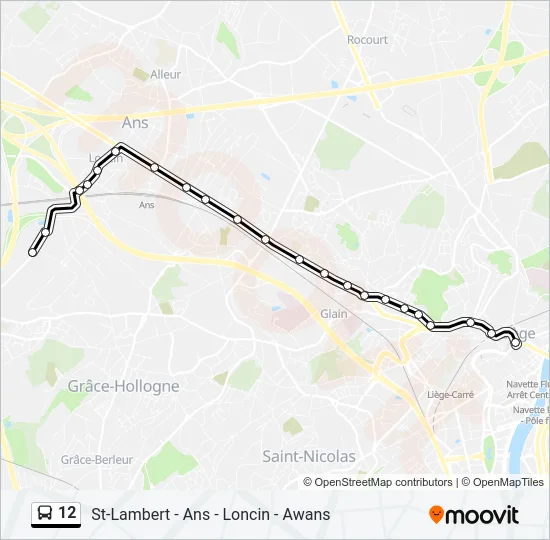 12 Bus Line Map