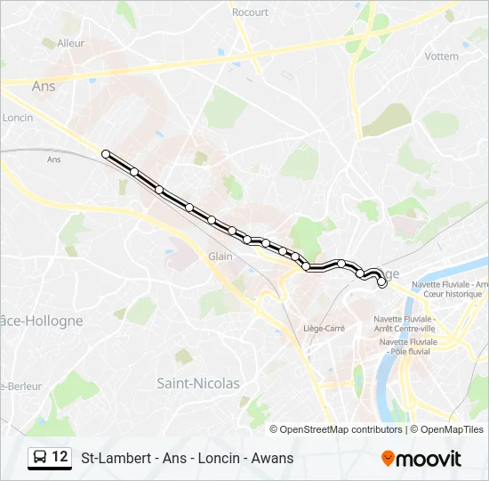 12 Bus Line Map