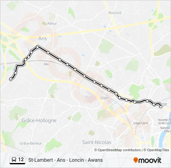 12 Bus Line Map