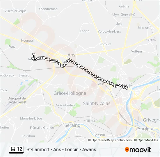 12 Bus Line Map