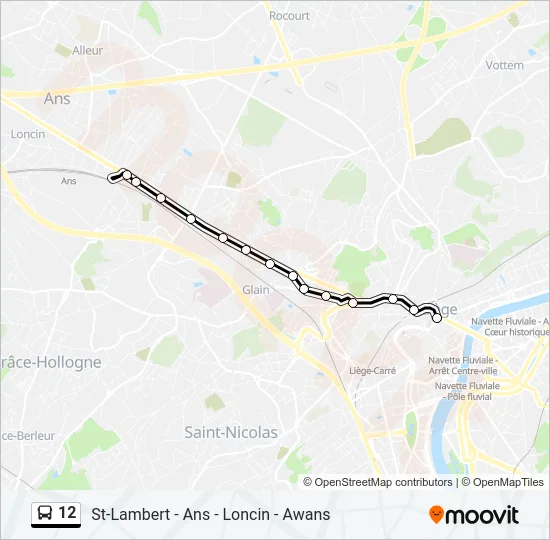 12 Bus Line Map
