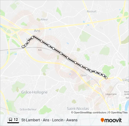 12 Bus Line Map