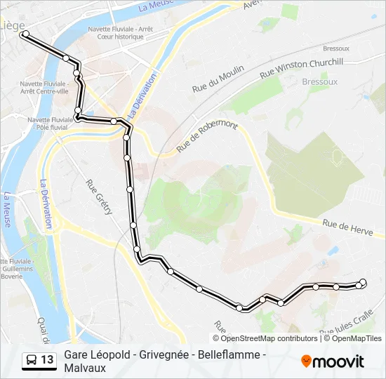 13 Bus Line Map