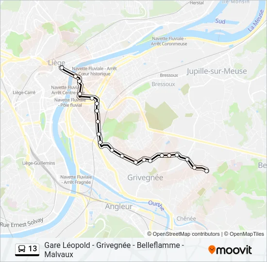 13 Bus Line Map