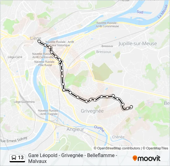 13 Bus Line Map
