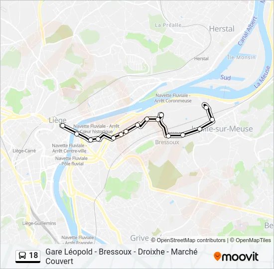 18 Bus Line Map