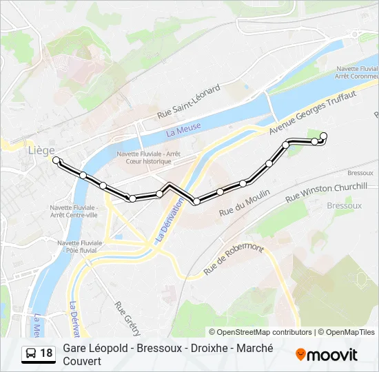 18 Bus Line Map