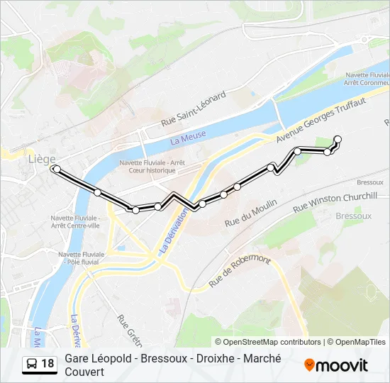 18 Bus Line Map