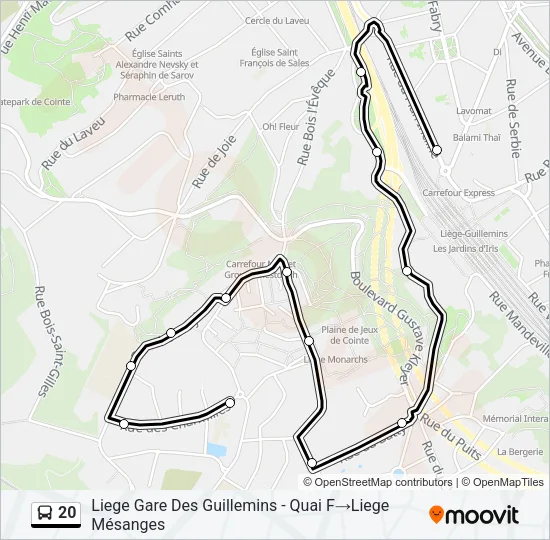 20 Bus Line Map