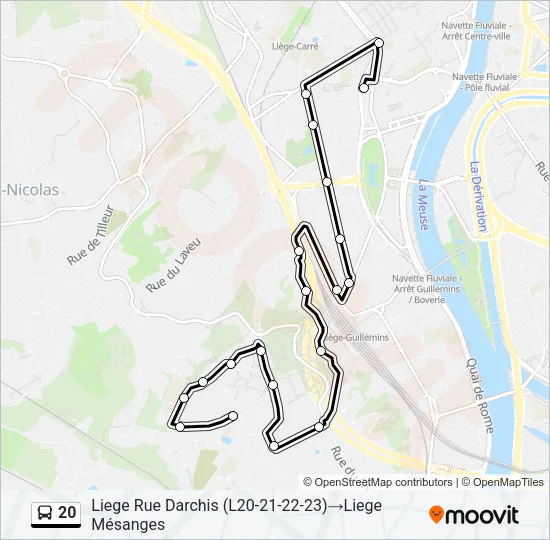 20 Bus Line Map