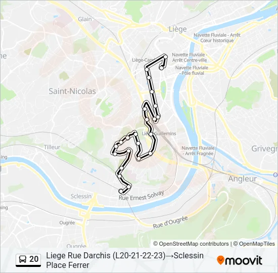 20 Bus Line Map