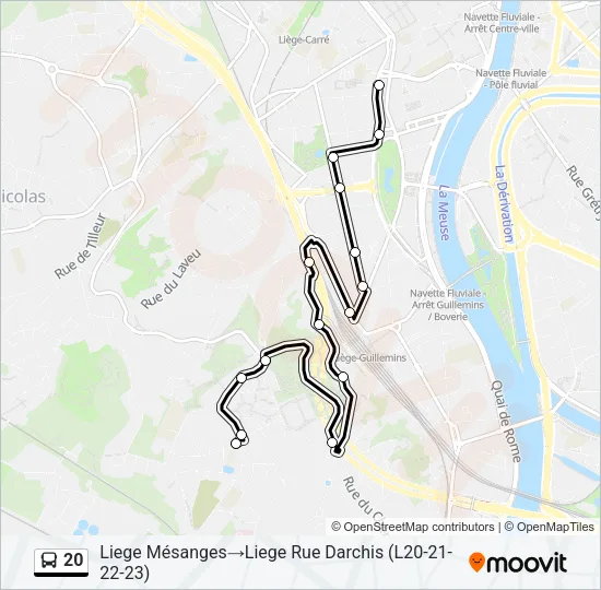20 Bus Line Map