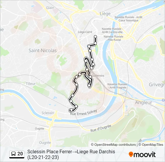 20 Bus Line Map