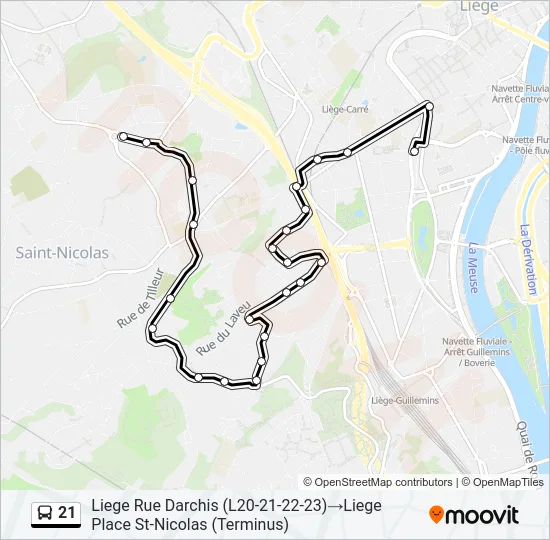 21 Bus Line Map