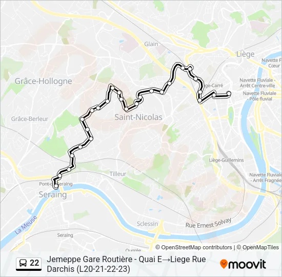22 Bus Line Map