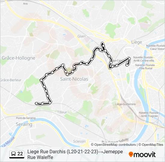 22 Bus Line Map