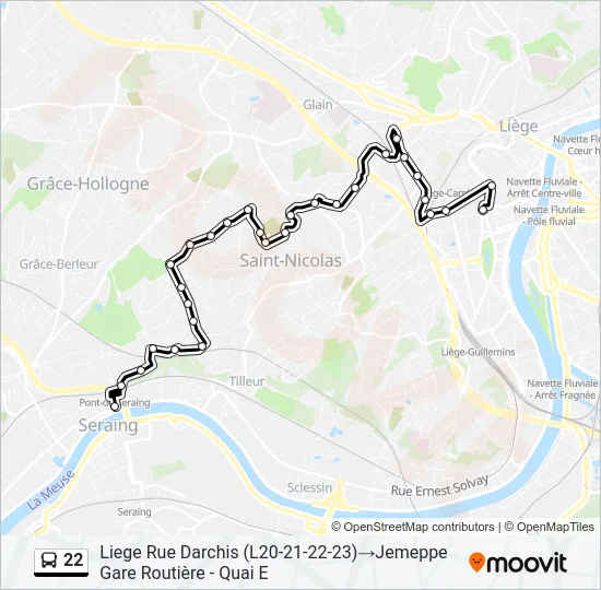 22 Bus Line Map
