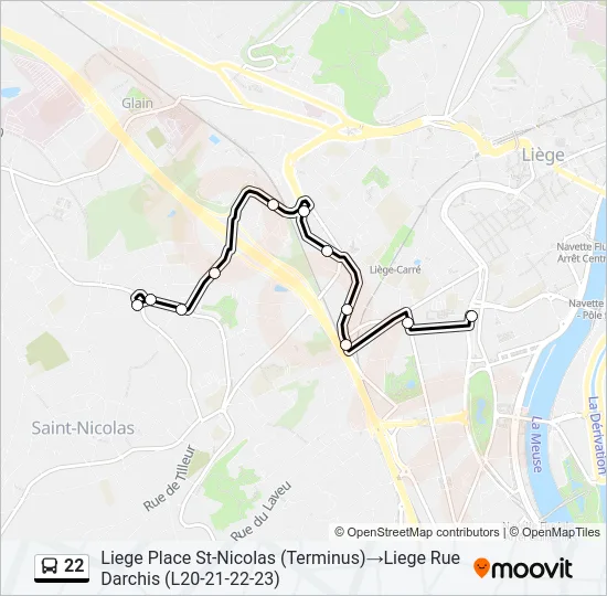 22 Bus Line Map