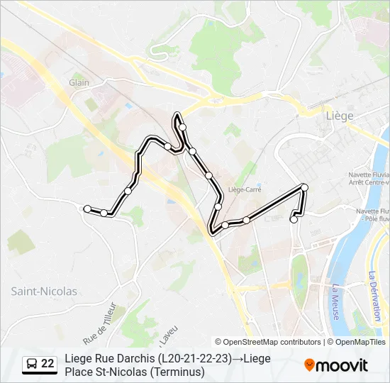 22 Bus Line Map