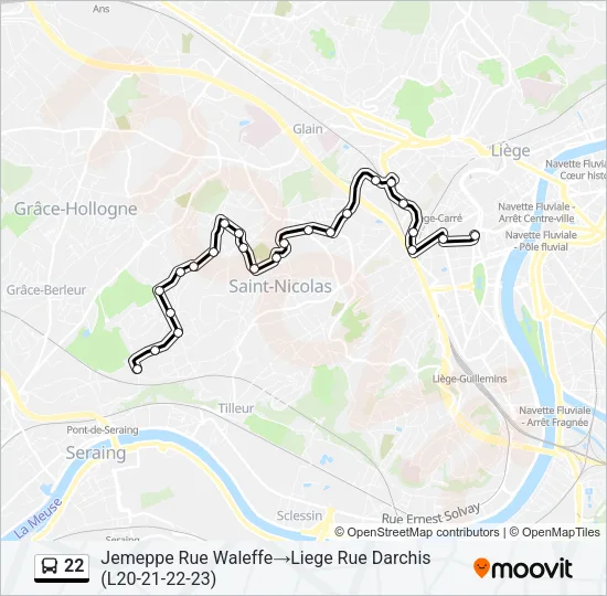 22 Bus Line Map