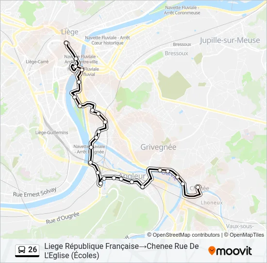 26 Bus Line Map