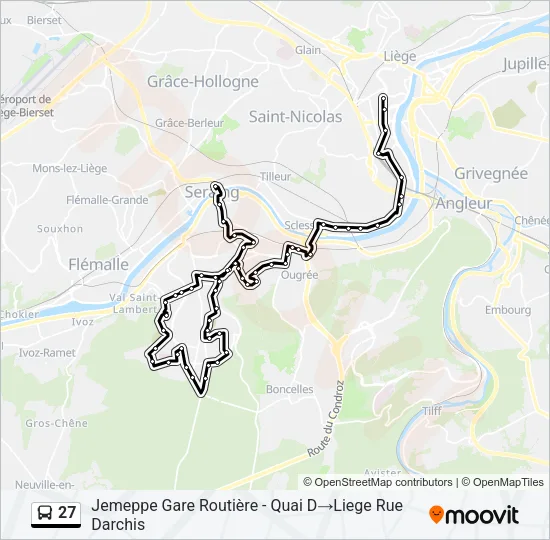 27 Bus Line Map
