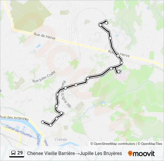 29 Bus Line Map