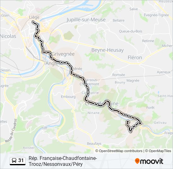 Plan de la ligne 31 de bus