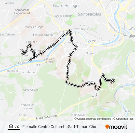 32 Bus Line Map