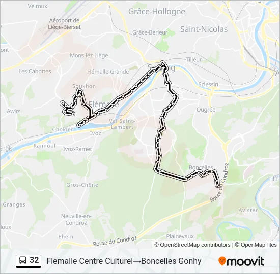 32 Bus Line Map
