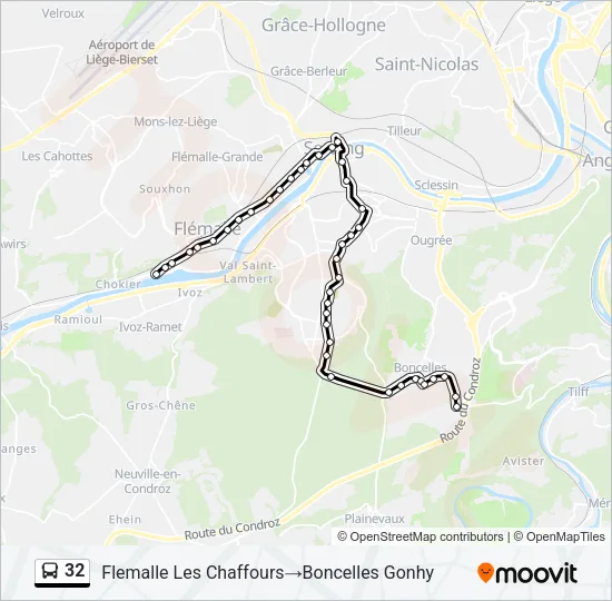 32 Bus Line Map