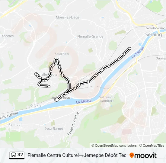 32 Bus Line Map