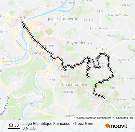 33 Bus Line Map