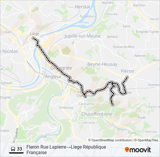 33 bus Line Map