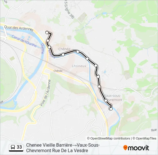 33 Bus Line Map