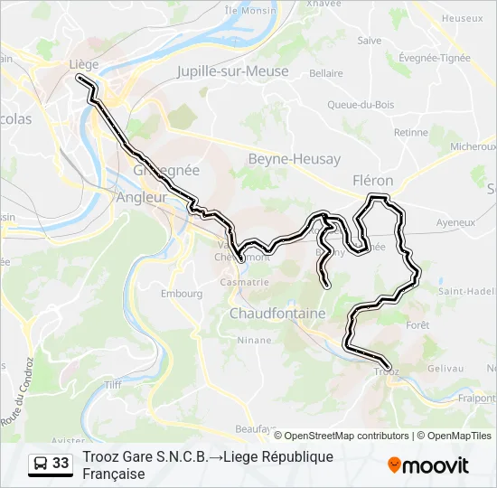 33 Bus Line Map